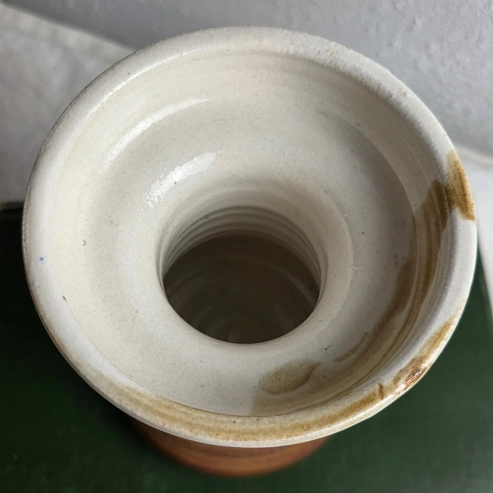 Studio Pottery Let Your Light Shine Brown Stoneware Candle Holder Fall Autumn